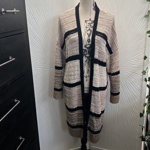 NWOT Massimo Dutti | tan and black long cardigan